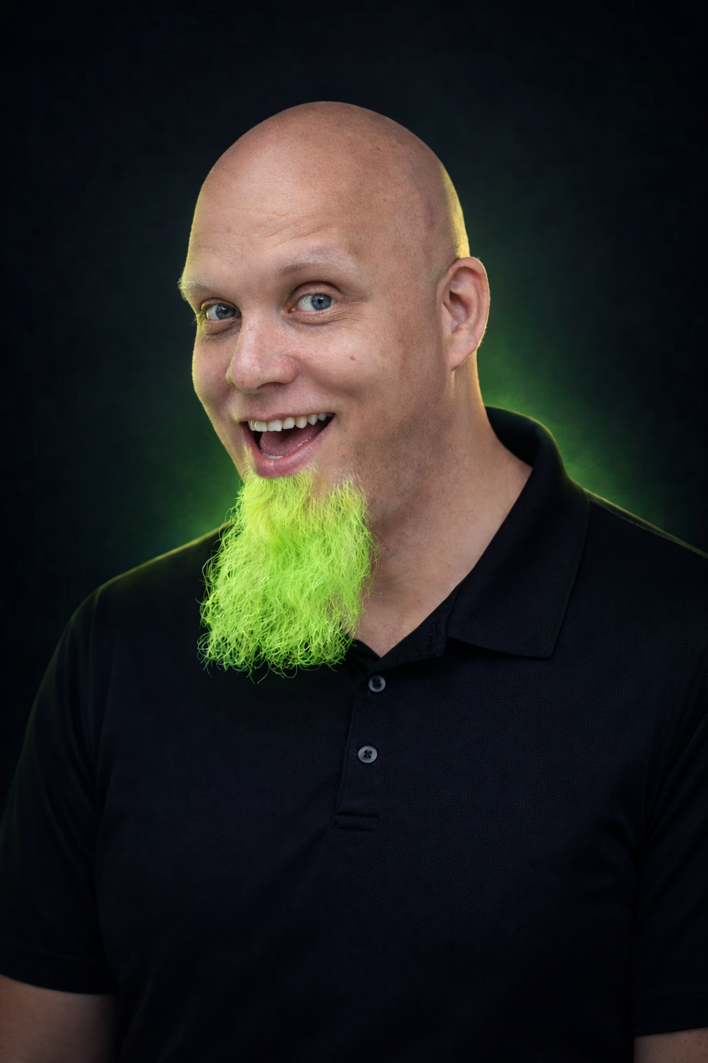 Zubazz with his signature neon-green beard